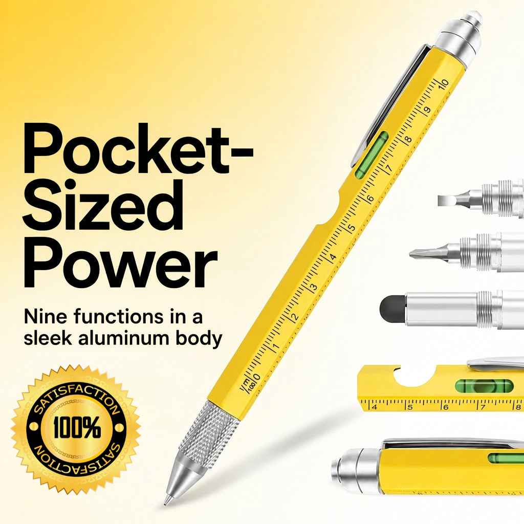 The Secret Toolbox Pen: 9 Tools In 1